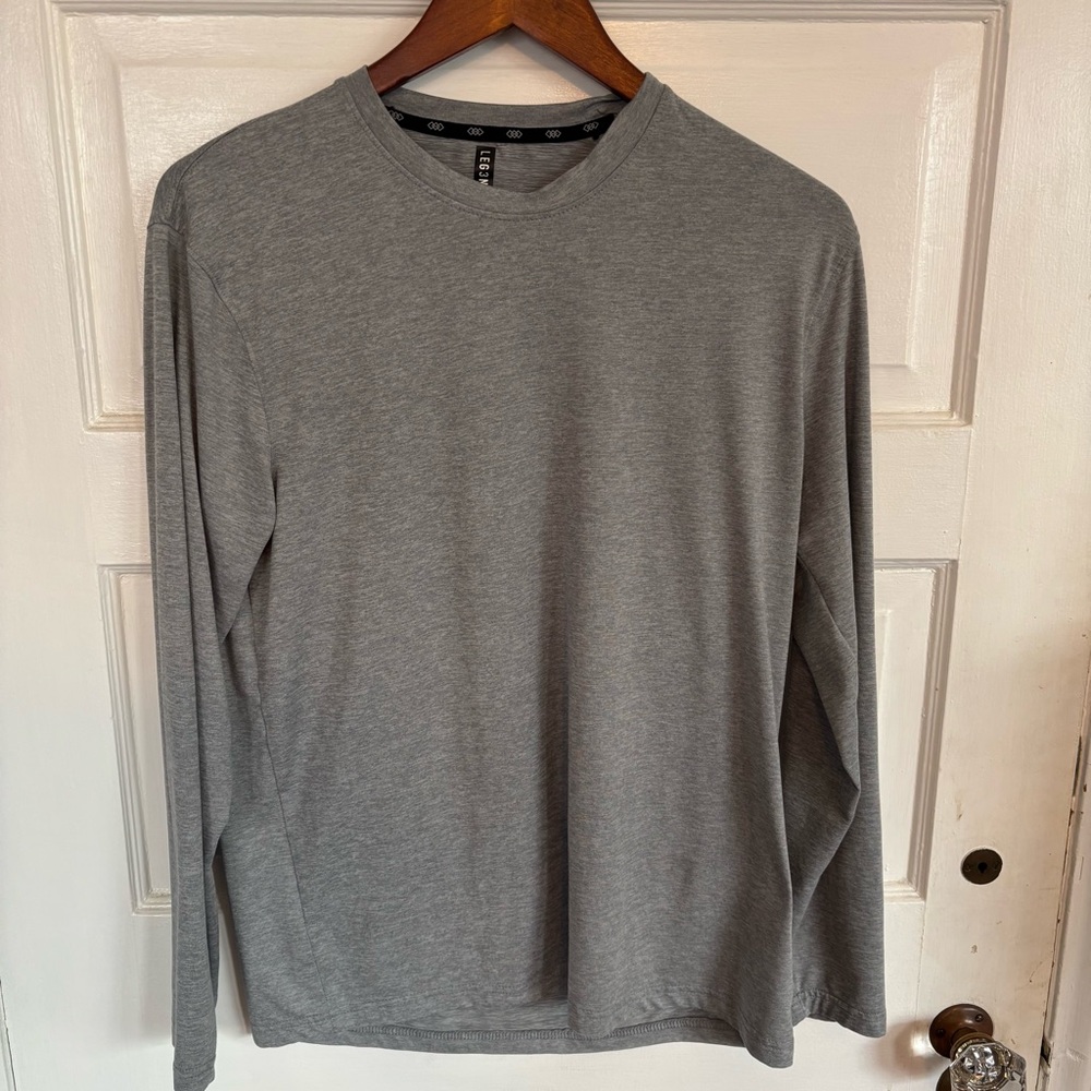 LEG3ND Classic Gray Long Sleeve Tee for Men